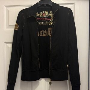TWISTED HEART Black Jacket with Gold Embroidery